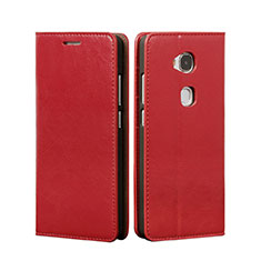 Leather Case Stands Flip Cover for Huawei Honor 5X Red