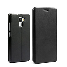 Leather Case Stands Flip Cover for Huawei Honor 7 Dual SIM Black