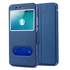 Leather Case Stands Flip Cover for Huawei Honor 7i shot X Blue