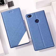 Leather Case Stands Flip Cover for Huawei Honor 8 Lite Blue