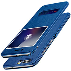 Leather Case Stands Flip Cover for Huawei Honor 9 Blue
