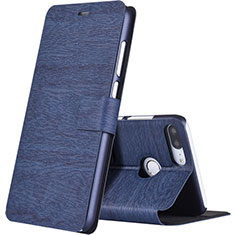 Leather Case Stands Flip Cover for Huawei Honor 9 Lite Blue
