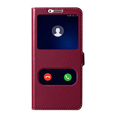 Leather Case Stands Flip Cover for Huawei Honor V10 Red