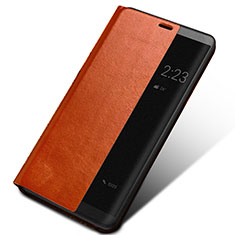 Leather Case Stands Flip Cover for Huawei Mate 10 Brown