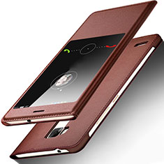 Leather Case Stands Flip Cover for Huawei Mate 7 Brown