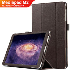 Leather Case Stands Flip Cover for Huawei MediaPad M2 10.1 FDR-A03L FDR-A01W Brown