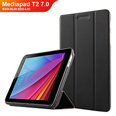 Leather Case Stands Flip Cover for Huawei Mediapad T2 7.0 BGO-DL09 BGO-L03 Black