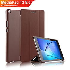 Leather Case Stands Flip Cover for Huawei MediaPad T3 8.0 KOB-W09 KOB-L09 Brown