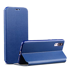 Leather Case Stands Flip Cover for Huawei P20 Blue