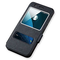 Leather Case Stands Flip Cover for Huawei Y6 Black
