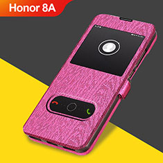 Leather Case Stands Flip Cover for Huawei Y6 Prime (2019) Hot Pink