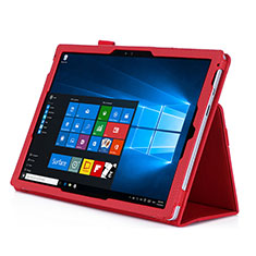 Leather Case Stands Flip Cover for Microsoft Surface Pro 3 Red