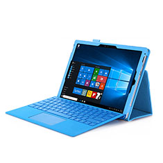 Leather Case Stands Flip Cover for Microsoft Surface Pro 4 Blue