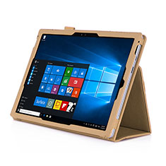Leather Case Stands Flip Cover for Microsoft Surface Pro 4 Gold