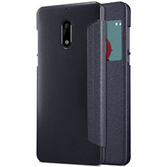 Leather Case Stands Flip Cover for Nokia 6 Black