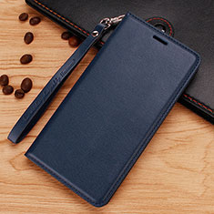 Leather Case Stands Flip Cover for Nokia 7.1 Plus Blue