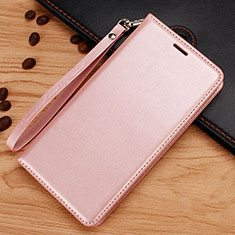 Leather Case Stands Flip Cover for Nokia 7.1 Plus Rose Gold