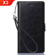 Leather Case Stands Flip Cover for Nokia X3 Black