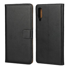 Leather Case Stands Flip Cover for Samsung Galaxy A70 Black