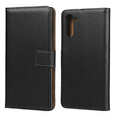 Leather Case Stands Flip Cover for Samsung Galaxy Note 10 Black