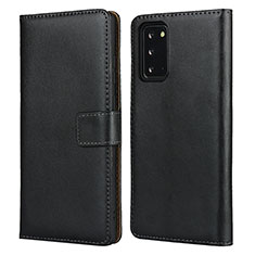 Leather Case Stands Flip Cover for Samsung Galaxy Note 20 5G Black