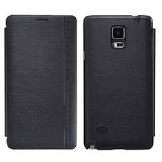 Leather Case Stands Flip Cover for Samsung Galaxy Note 4 Duos N9100 Dual SIM Black