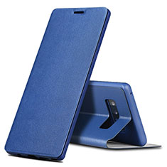 Leather Case Stands Flip Cover for Samsung Galaxy Note 8 Blue