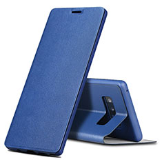 Leather Case Stands Flip Cover for Samsung Galaxy Note 8 Duos N950F Blue