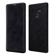 Leather Case Stands Flip Cover for Samsung Galaxy Note 9 Black