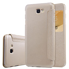 Leather Case Stands Flip Cover for Samsung Galaxy On5 (2016) G570 G570F Gold