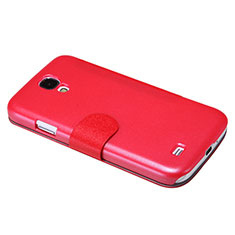 Leather Case Stands Flip Cover for Samsung Galaxy S4 IV Advance i9500 Red