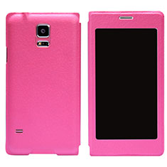 Leather Case Stands Flip Cover for Samsung Galaxy S5 Duos Plus Hot Pink