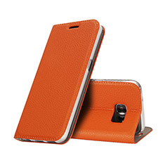 Leather Case Stands Flip Cover for Samsung Galaxy S7 G930F G930FD Orange