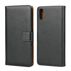 Leather Case Stands Flip Cover for Sony Xperia L3 Black