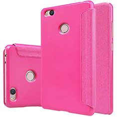 Leather Case Stands Flip Cover for Xiaomi Mi 4S Hot Pink