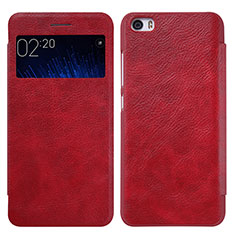 Leather Case Stands Flip Cover for Xiaomi Mi 5 Red