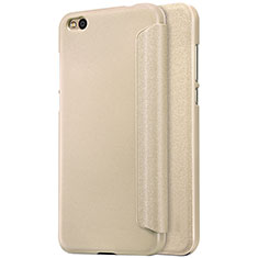 Leather Case Stands Flip Cover for Xiaomi Mi 5C Gold