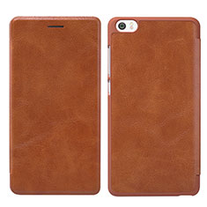 Leather Case Stands Flip Cover for Xiaomi Mi Note Brown