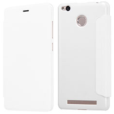 Leather Case Stands Flip Cover for Xiaomi Redmi 3S Prime White