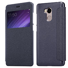 Leather Case Stands Flip Cover for Xiaomi Redmi 4 Prime High Edition Black