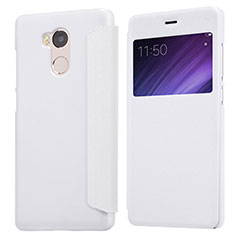 Leather Case Stands Flip Cover for Xiaomi Redmi 4 Prime High Edition White
