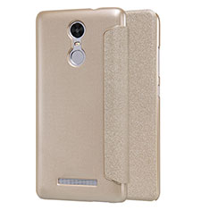 Leather Case Stands Flip Cover for Xiaomi Redmi Note 3 MediaTek Gold