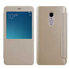Leather Case Stands Flip Cover for Xiaomi Redmi Note 4 Gold