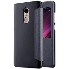 Leather Case Stands Flip Cover for Xiaomi Redmi Note 4X Black