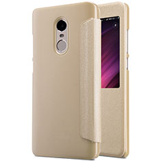 Leather Case Stands Flip Cover for Xiaomi Redmi Note 4X Gold