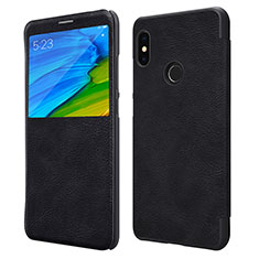 Leather Case Stands Flip Cover for Xiaomi Redmi Note 5 Pro Black