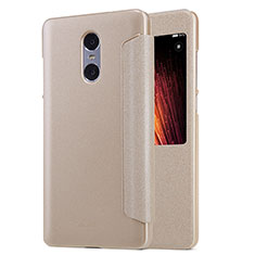 Leather Case Stands Flip Cover for Xiaomi Redmi Pro Gold