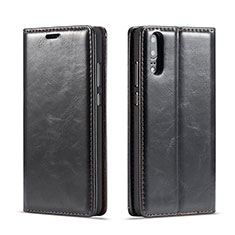 Leather Case Stands Flip Cover G01 Holder for Huawei P20 Black