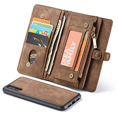 Leather Case Stands Flip Cover G02 Holder for Huawei P20 Brown