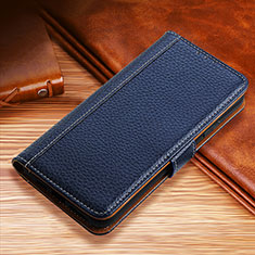 Leather Case Stands Flip Cover H01 Holder for Apple iPhone 13 Blue